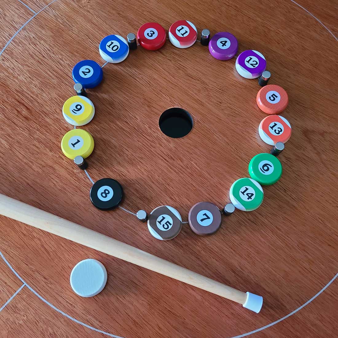 コロコロジョン　10kg Billiards Disc Set, 8 B̵a̵l̵l̵ ̵P̵o̵o̵l̵ Disc Crokinole