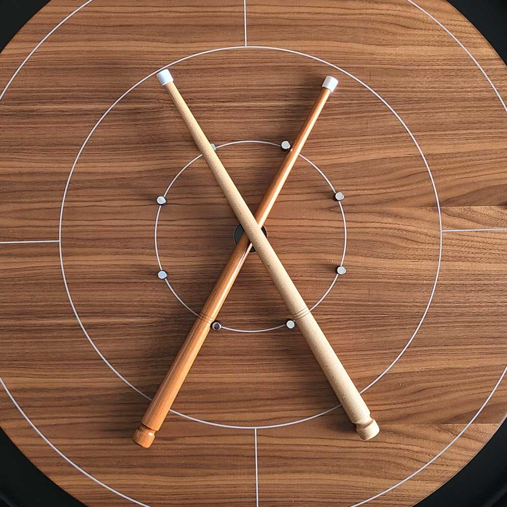 crokinole cue stick shooting