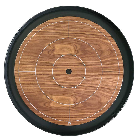 walnut and black crokinole game board
