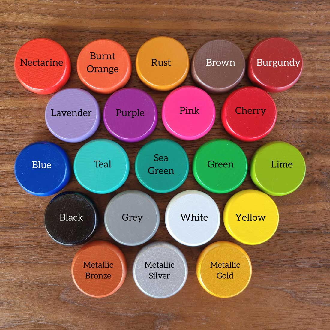 Custom Printed Premium Glazed Wooden Crokinole Discs, With Hard Carry Case, 13 Discs