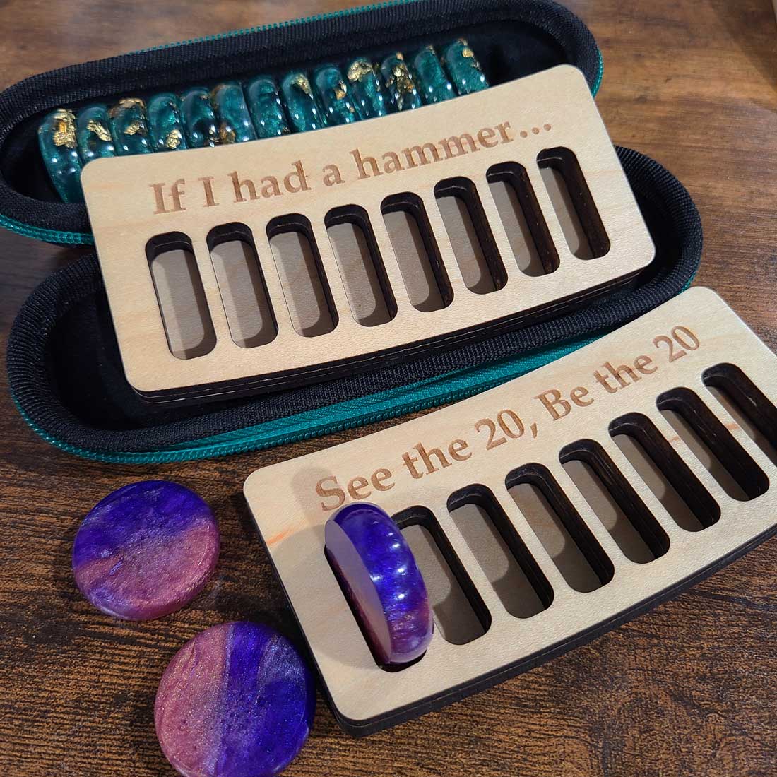 8 Disc Holder, Personalized Short Button Tray