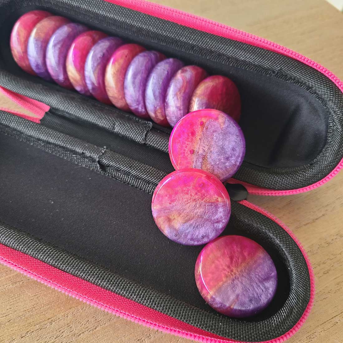 Resin Crokinole Discs, Fuchsia