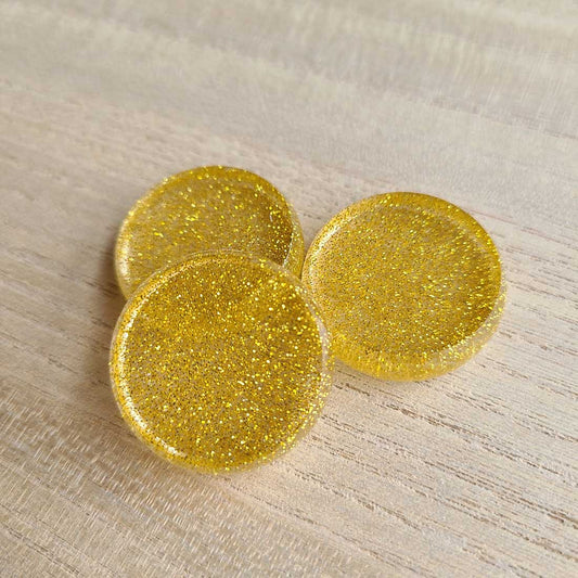 Resin Crokinole Discs, Gold Glitter