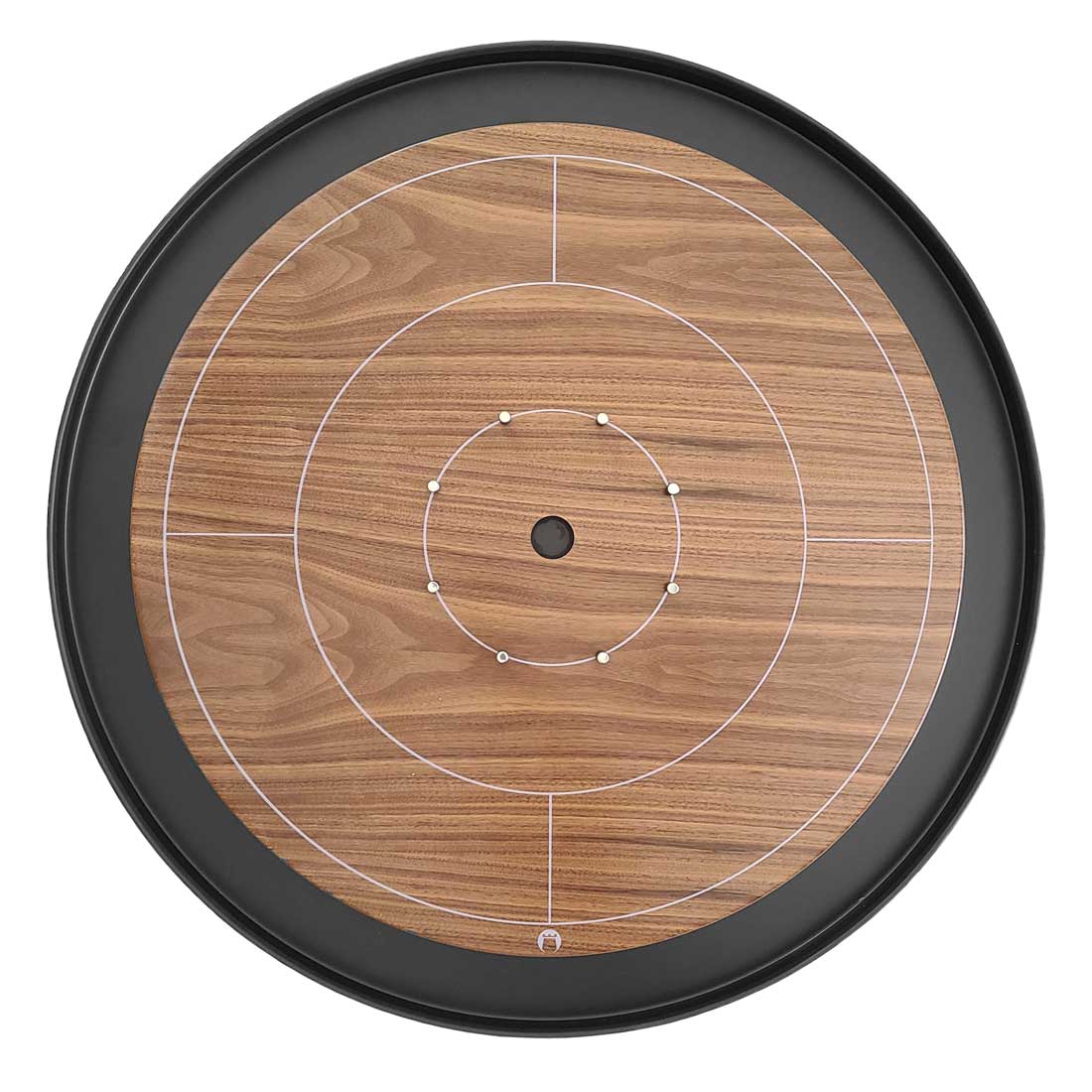 Walnut and Black Metal Rail Crokinole Board - The Duke